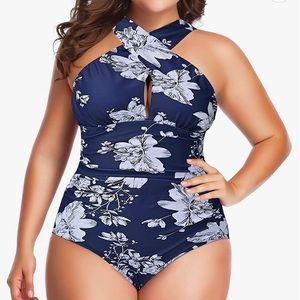 W YOU DI AN Women's Swimsuit Tummy Control Front Cross Backless Swims 5x (Jn20)